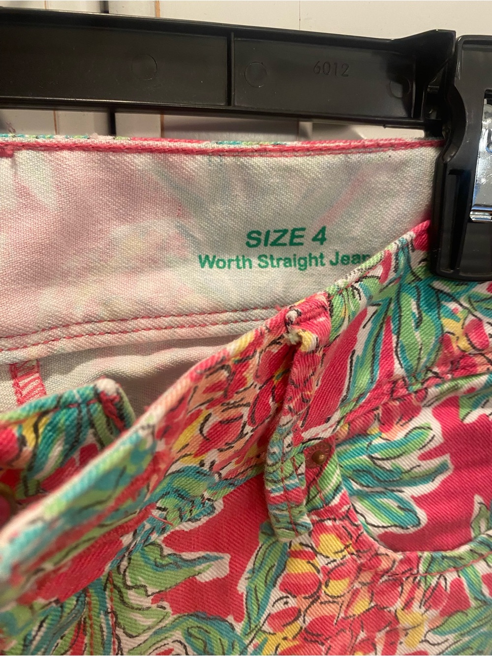 Lilly Pulitzer Floral Straight Leg Jeans in Pink, Green and Yellow - Picture 3 of 6